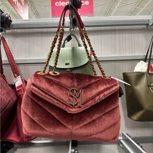 NWT Steve Madden Velvet Shoulder Bag in Rust Red